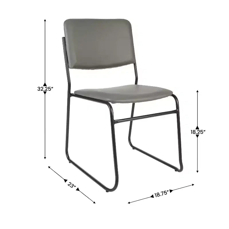 Lot de 5 chaises empilables à haute densité Flash Furniture de la série HERCULES, capacité de 227 kg, avec base luge