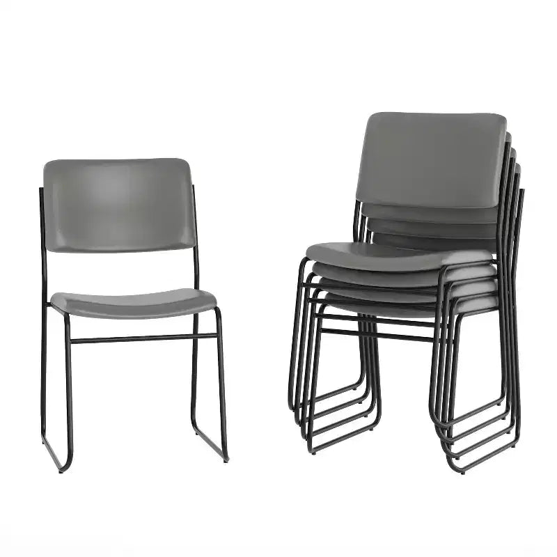 Lot de 5 chaises empilables à haute densité Flash Furniture de la série HERCULES, capacité de 227 kg, avec base luge