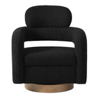 WestinTrends Alexandria Mid-Century Modern Faux Shearling Swivel Barrel Accent Chair