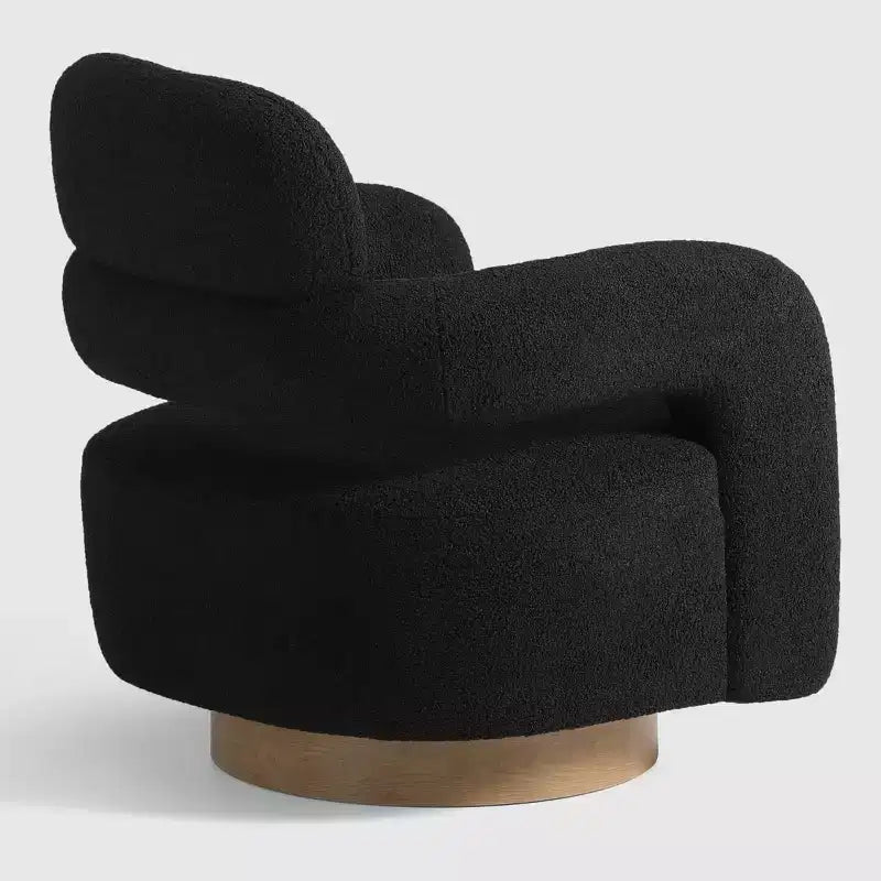 Fauteuil pivotant WestinTrends Alexandria mi-siècle moderne en fausse fourrure de mouton