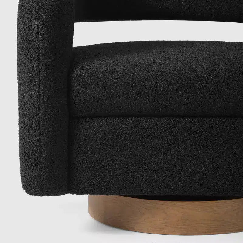 Fauteuil pivotant WestinTrends Alexandria mi-siècle moderne en fausse fourrure de mouton
