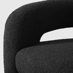 Fauteuil pivotant WestinTrends Alexandria mi-siècle moderne en fausse fourrure de mouton