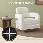 Fauteuil pivotant WestinTrends Alexandria mi-siècle moderne en fausse fourrure de mouton