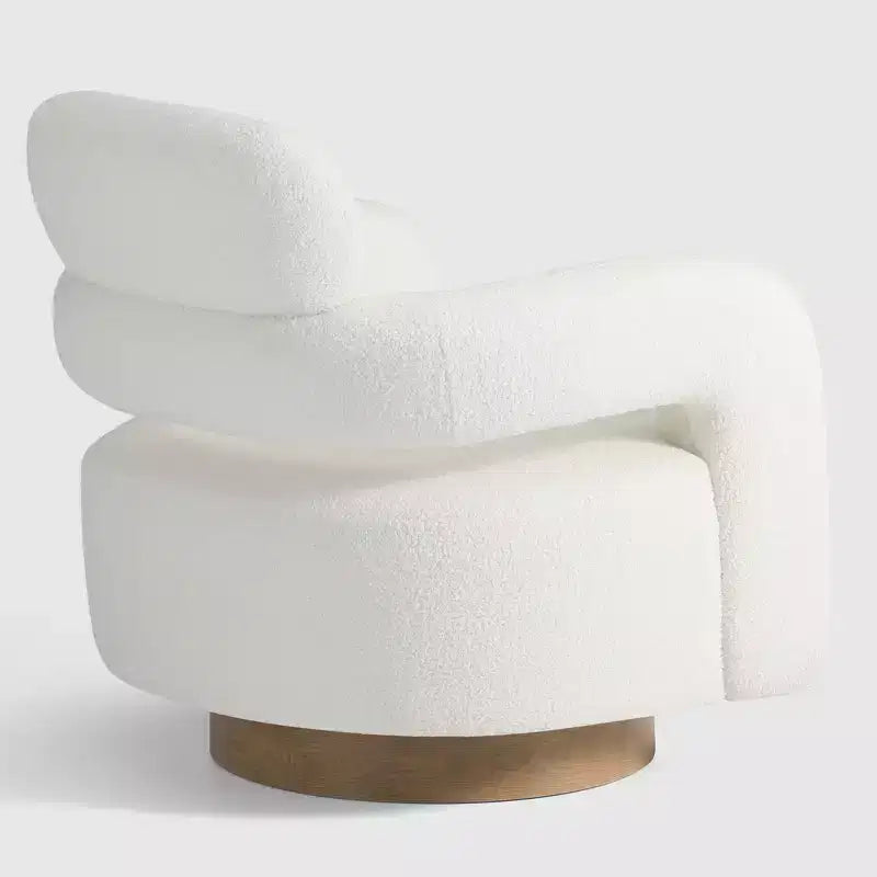 Fauteuil pivotant WestinTrends Alexandria mi-siècle moderne en fausse fourrure de mouton