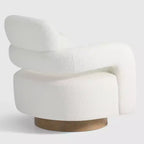 Fauteuil pivotant WestinTrends Alexandria mi-siècle moderne en fausse fourrure de mouton