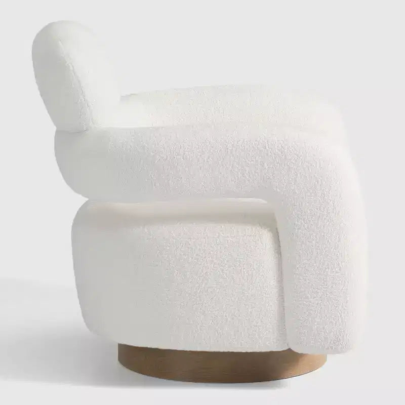 Fauteuil pivotant WestinTrends Alexandria mi-siècle moderne en fausse fourrure de mouton