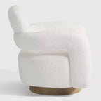 Fauteuil pivotant WestinTrends Alexandria mi-siècle moderne en fausse fourrure de mouton
