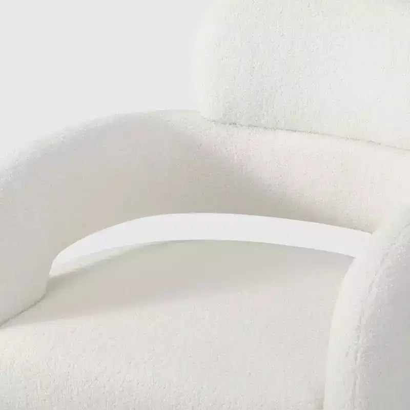 Fauteuil pivotant WestinTrends Alexandria mi-siècle moderne en fausse fourrure de mouton