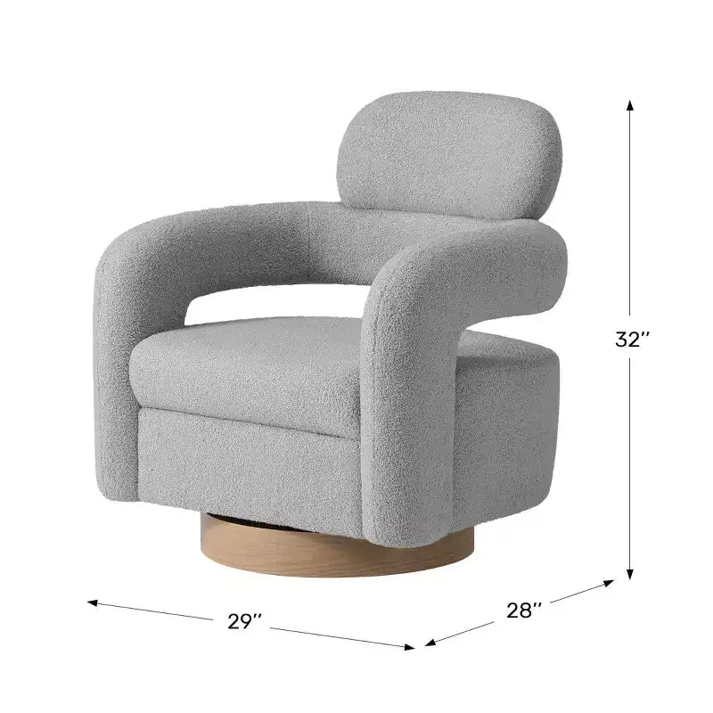 Fauteuil pivotant WestinTrends Alexandria mi-siècle moderne en fausse fourrure de mouton