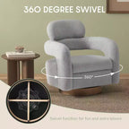 Fauteuil pivotant WestinTrends Alexandria mi-siècle moderne en fausse fourrure de mouton