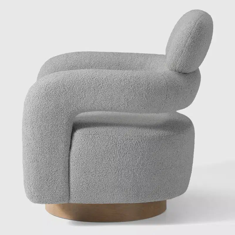 Fauteuil pivotant WestinTrends Alexandria mi-siècle moderne en fausse fourrure de mouton