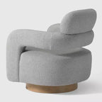Fauteuil pivotant WestinTrends Alexandria mi-siècle moderne en fausse fourrure de mouton