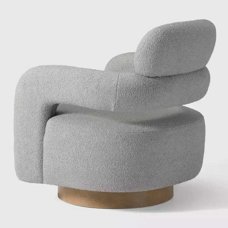Fauteuil pivotant WestinTrends Alexandria mi-siècle moderne en fausse fourrure de mouton