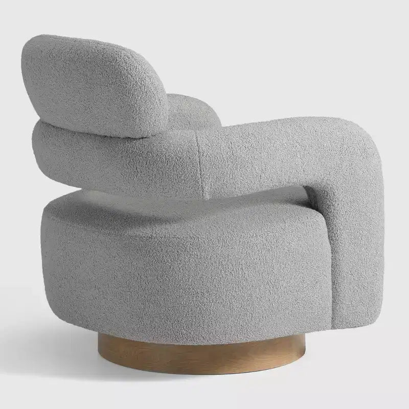 Fauteuil pivotant WestinTrends Alexandria mi-siècle moderne en fausse fourrure de mouton
