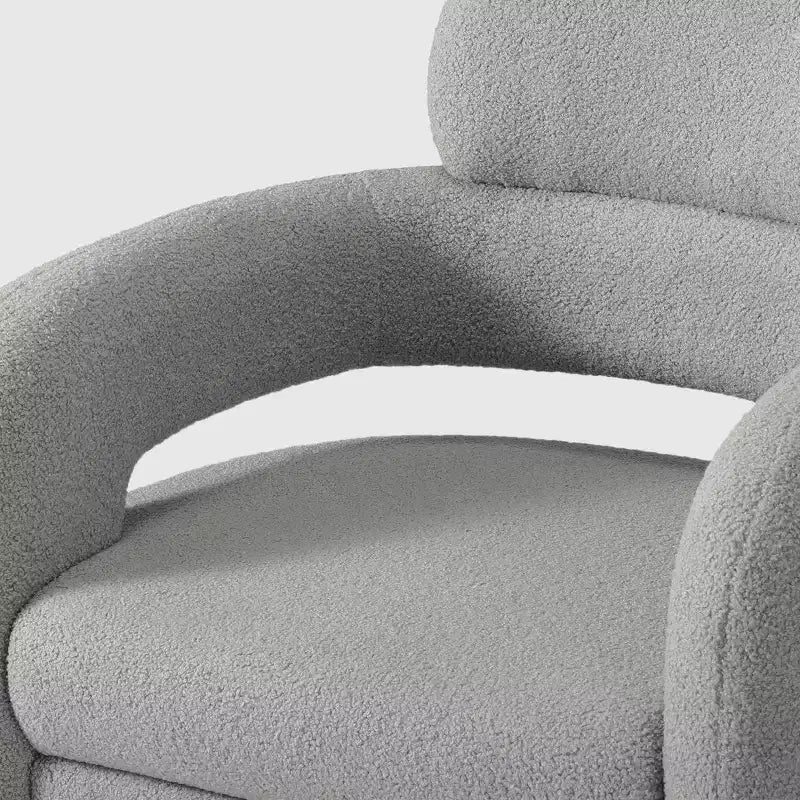 Fauteuil pivotant WestinTrends Alexandria mi-siècle moderne en fausse fourrure de mouton