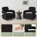 Fauteuil pivotant WestinTrends Alexandria mi-siècle moderne en fausse fourrure de mouton