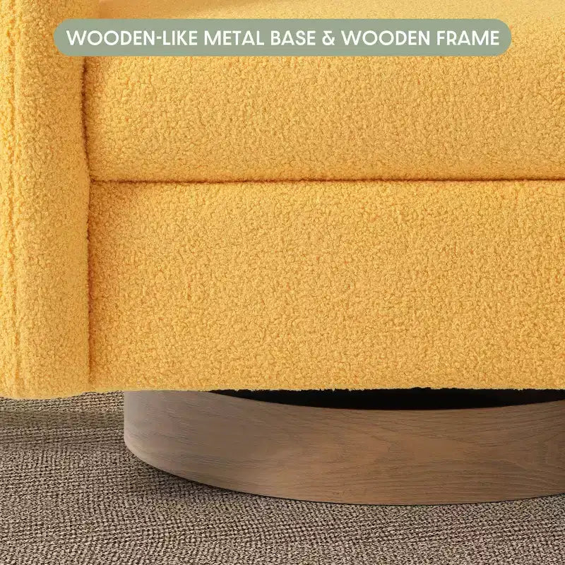 Fauteuil pivotant WestinTrends Alexandria mi-siècle moderne en fausse fourrure de mouton