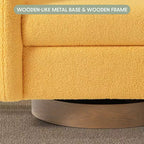 Fauteuil pivotant WestinTrends Alexandria mi-siècle moderne en fausse fourrure de mouton