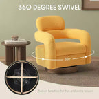 Fauteuil pivotant WestinTrends Alexandria mi-siècle moderne en fausse fourrure de mouton