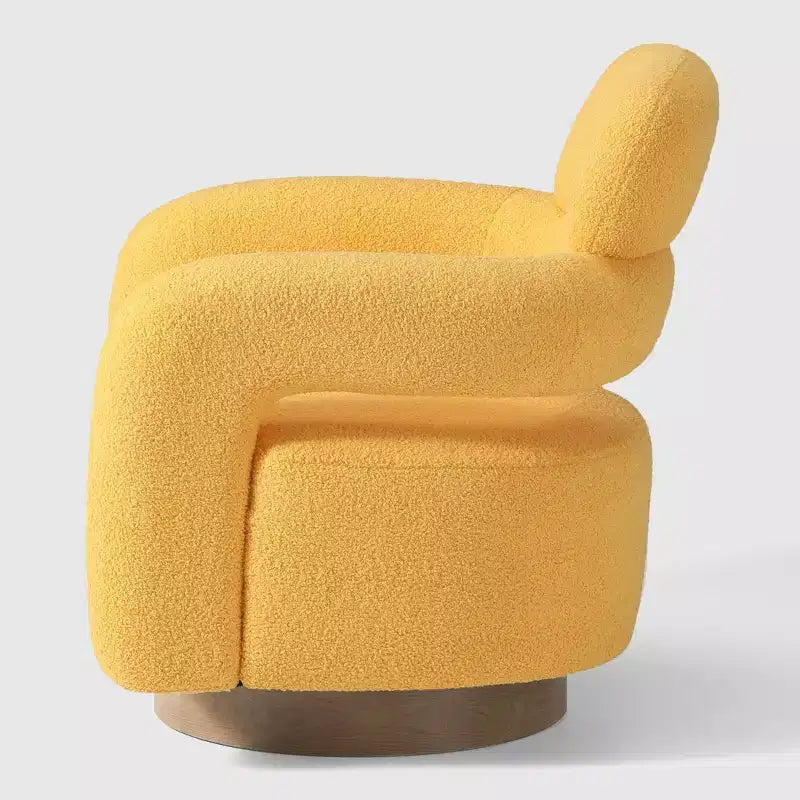 Fauteuil pivotant WestinTrends Alexandria mi-siècle moderne en fausse fourrure de mouton