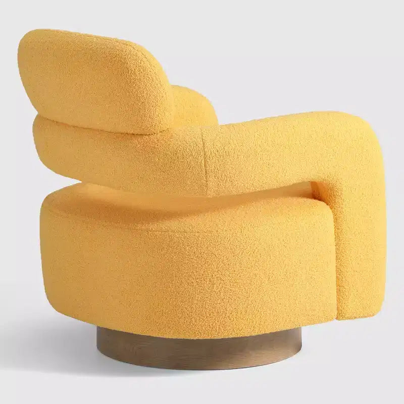 Fauteuil pivotant WestinTrends Alexandria mi-siècle moderne en fausse fourrure de mouton