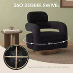 Fauteuil pivotant WestinTrends Alexandria mi-siècle moderne en fausse fourrure de mouton