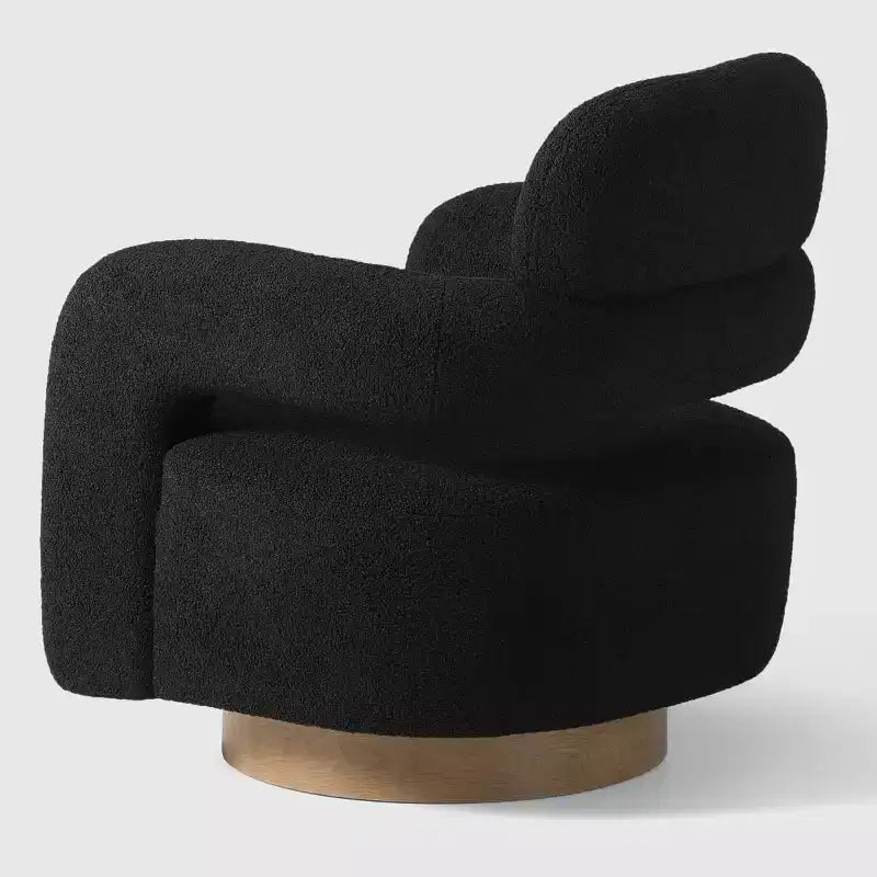 Fauteuil pivotant WestinTrends Alexandria mi-siècle moderne en fausse fourrure de mouton