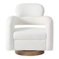 Fauteuil pivotant WestinTrends Alexandria mi-siècle moderne en fausse fourrure de mouton