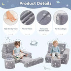 Canapé de jeu modulaire GOTGELIF 14 pièces phosphorescent pour enfants, convertible, pliable et lavable pour salle de jeux