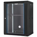 VEVOR 15U Wall Mount Network Cabinet, 500 lbs Max. Ground Load Capacity, Server Rack Cabinet Enclosure with Locking Tempered Glass Door, Side Panels