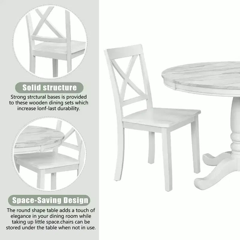 Ensemble de salle à manger Whisen 5 pièces avec 4 chaises