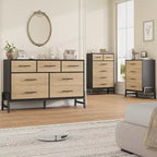 Commode de chambre à 4 tiroirs, Meuble de rangement autoportant à tiroirs, Armoire de rangement en bois avec poignées métalliques, Chambre à coucher, Salon