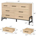 Commode à 7 tiroirs, meuble de rangement autonome à tiroirs, meuble de rangement en bois, pour salon, chambre, entrée