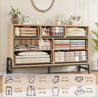 Commode à 7 tiroirs, meuble de rangement autonome à tiroirs, meuble de rangement en bois, pour salon, chambre, entrée