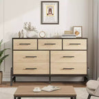 Commode à 7 tiroirs, meuble de rangement autonome à tiroirs, meuble de rangement en bois, pour salon, chambre, entrée