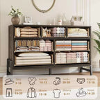 Commode à 7 tiroirs, meuble de rangement autonome à tiroirs, meuble de rangement en bois, pour salon, chambre, entrée