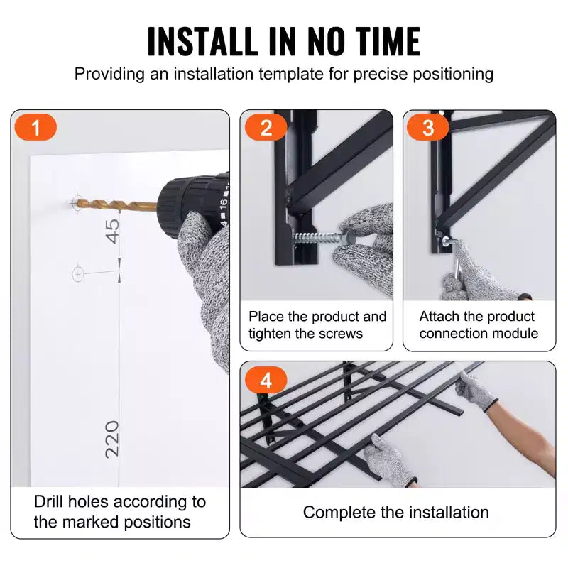 Étagères de rangement de garage VEVOR, lot de 2, 6 x 2 pieds, murales robustes, capacité de charge de 1 1600 lb (total)