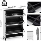 Meuble à Chaussures, Meuble de Rangement pour Chaussures avec 3 Tiroirs Basculants, Étagère à Chaussures sur Pied de 120 cm de Haut