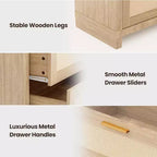 Commode 8 tiroirs en rotin, Bois style Bohème Moderne, Organisateur de rangement pour armoire, pour Chambre, Placard, Salon