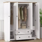 Armoire penderie Whisen à 4 portes avec 2 tiroirs