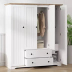 Armoire penderie Whisen à 4 portes avec 2 tiroirs