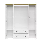 Armoire penderie Whisen à 4 portes avec 2 tiroirs
