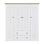 Armoire penderie Whisen à 4 portes avec 2 tiroirs
