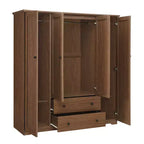 Armoire penderie Whisen à 4 portes avec 2 tiroirs