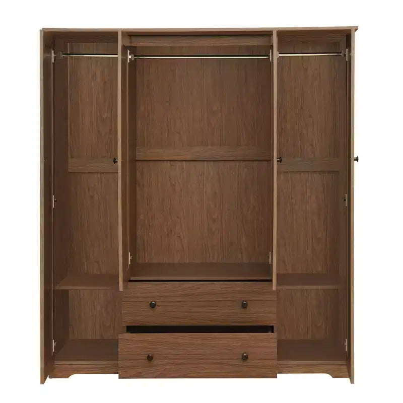 Armoire penderie Whisen à 4 portes avec 2 tiroirs