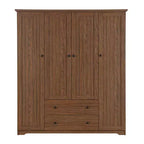 Armoire penderie Whisen à 4 portes avec 2 tiroirs