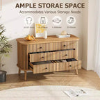 Commode Garvee 6 tiroirs de 119 cm avec pieds en métal, style rustique grain de bois de chêne pour chambre d'enfant ou appartement
