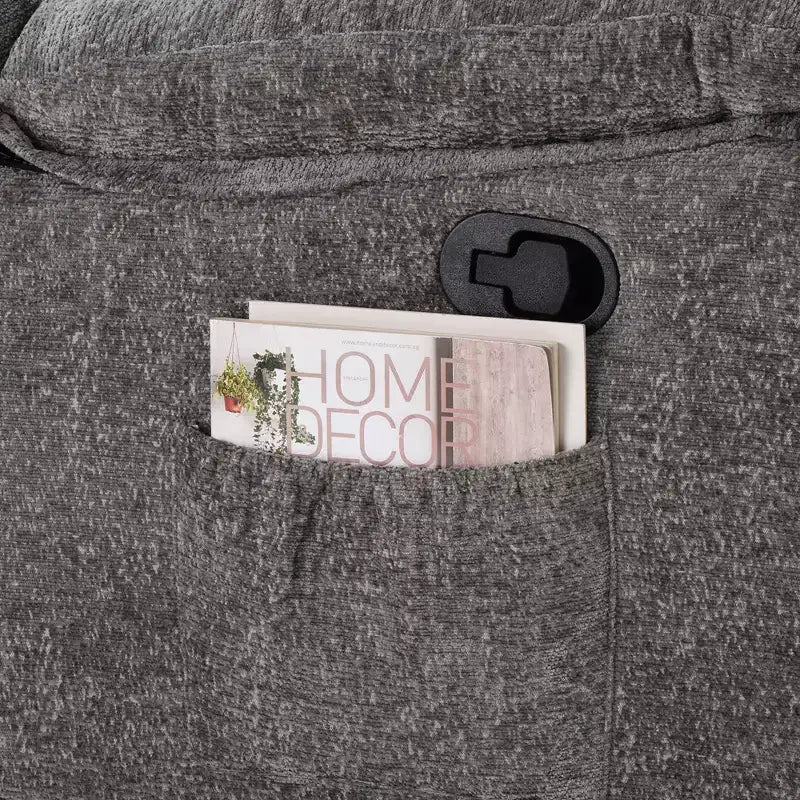 Canapé inclinable réglable (110 - 160), pouf repose-pieds + poche latérale, design ergonomique