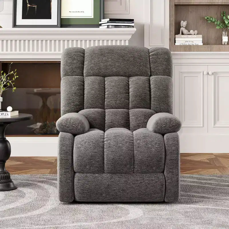 Canapé inclinable réglable (110 - 160), pouf repose-pieds + poche latérale, design ergonomique