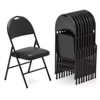 Costway Lot de 2/4/8/10/12 chaises pliantes rembourrées avec cadre en métal et revêtement en cuir PVC, chaises empilables